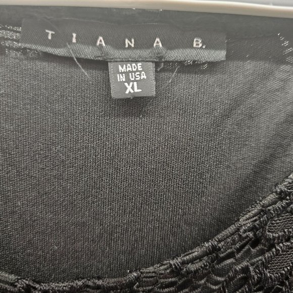 Tiana B. Black Lace & Embroidery Pullover Swing Lined Dress Size XL - Picture 6 of 8